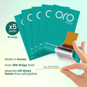 ORO Hangover Prevention Strips - 5 Boxes (50 Servings)